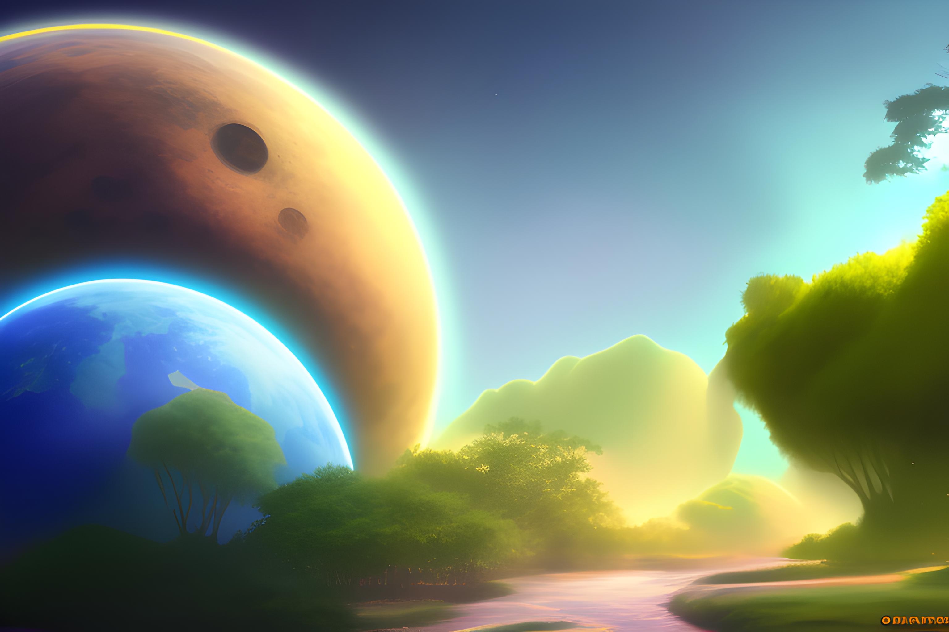 crea un fondo de pantalla de un mundo fuera del planta tierra